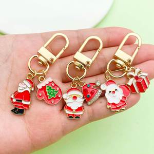 Christmas Keychain Bulk Cute Cartoon Alloy Pendant Set with Christmas <b>Tree</b> Santa Bell Snowflake for Gift Decoration - Product Image 3