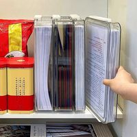 Caja de Almacenamiento Transparente para Archivos A4 con Clip para Oficina