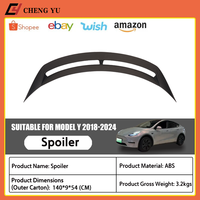Aileron de coffre arrière pour Tesla Model Y 2018-2024, en ABS noir brillant ou aspect fibre de carbone, extension de becquet, kit carrosserie