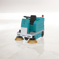 Pneus solides S1400 Ride On Industrial Floor Sweeper avec pneus à haute élasticité sans gonflage pour la durabilité
