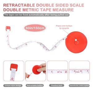 Cinta métrica 60 pulgadas suave moda rosa y retráctil negro reglas de doble balanza para pérdida de peso corporal - Product Image 5