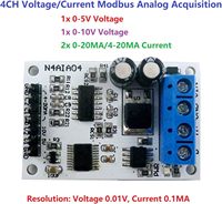 DC 12V 4-20mA 0-5V 0-10V Courant de tension Acquisition analogique RS485 Modbus RTU Module pour transmetteur de courant PLC