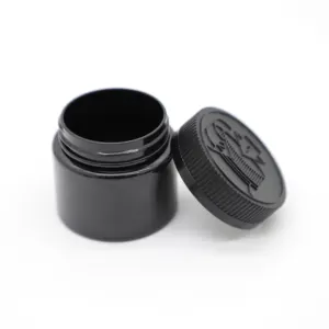 Eco Friendly contenitori cosmetici bocca larga trasparente nero verde barattolo di crema di plastica con coperchio a prova di bambino