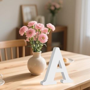 AOCEAN 6 Inch White <strong>Wood</strong> Unfinished Standing <strong>Letters</strong> Wall Decorative Block <strong>Letters</strong> Theme J for Home Party Projects - Product Image 4