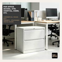 Armoire de rangement métallique à 2 tiroirs coulissants, 90 cm de large, avec poignée col de cygne, pour bureau et salle de sport, prix de gros usine