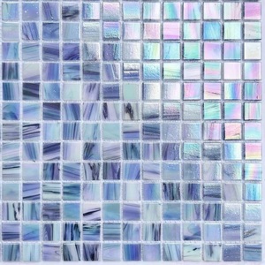 Menjual Ubin Mosaik Kaca Kristal Warna Hijau Berlapis Biru, Ubin Kolam Renang Hot Melt, Ubin Kolam Renang Persegi Biru Iridescent - Product Image 6