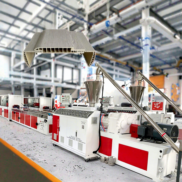 UPVC / WPC Windows and Doors Making Machine / PVC Folding Door Extrusion Production Line