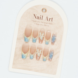 <span class=keywords><strong>Ennio</strong></span> – Ongles artificiels en ABS sculptés en 3D, forme amande, couvrance totale, design doré et ombré, revêtement gel UV, écologiques - Product Image 4