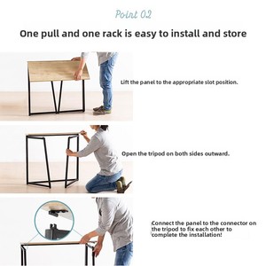 Gran oferta, mesa de ordenador portátil plegable de hierro personalizada, diseño moderno, plegable, para el hogar, oficina, estudio, escritorio de ordenador, fábrica de China - Product Image 4