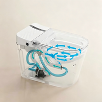 WC intelligent électrique haut de gamme avec télécommande, bain de siège multifonctionnel, siège chauffant, double chasse d'eau, siphon en S au sol