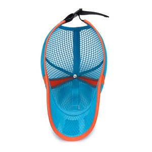 Baseball Cap Breathable Mesh <b>Sunscreen</b> Outdoor Unisex Summer Hat Lake Blue Orange Trim - Product Image 4
