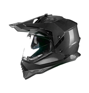 New Hot chống chói ống kính kép ABS chất lượng cao người đàn ông Đen Motocross nhà máy tùy chỉnh đầy đủ mặt Mũ bảo hiểm - Product Image 2