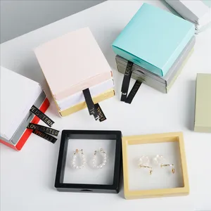 Bracelet Gift Jewelry Box Pe Film Suspension Packaging Display Frame Case Cardboard Drawer Box 9X9X2cm