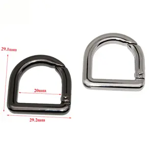 Circle Snap Clip Openable D Ring Spring Ring Round Keyring Metal D Rings For Keychain Trigger Round Snap Buckle Carabiner