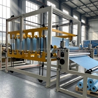 Machine de production entièrement automatique à double vis pour lamination de feuilles multicouches en PVC, HDPE, LLDPE, TPO, TPU, EVA, garantie 1 an sur site