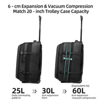 Sac à dos pour ordinateur portable de qualité supérieure avec compartiments extensibles, valve de vide, serrure TSA, port USB, résistant aux odeurs, sac à dos de voyage