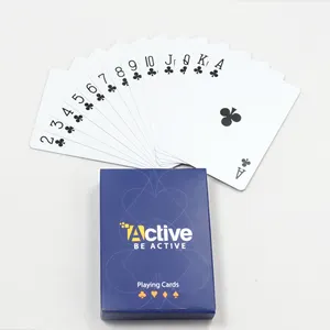 Formato personalizzato società di progettazione logo gioco pvc cardsprinting Arabia Saudita 100% PVC di carte da poker deck carte da gioco di plastica