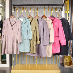 Fashionable Gracer Pre-owned Winter Mid-Length <b>Trench</b> <b>Coats</b> High-quality Polyester/Cotton Material Women's Style Mixed Size Bulk - Product Image 1