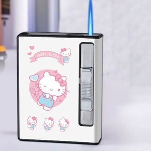 Phim hoạt hình Thuốc Lá Trường hợp khí nhẹ hơn ngọn đuốc màu xanh ngọn lửa Hello Kitty kuromi 12 cái Hộp Thuốc Lá - Product Image 5