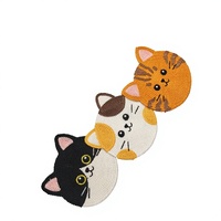 Patch brodé motif chat musical, design adorable de chat à coudre. Convient pour la décoration de table, de sacs et de vêtements.