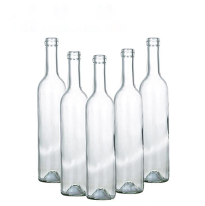 Chai rượu vang đỏ thủy tinh trong suốt 375ml 500ml 750ml, chai rượu vang rỗng có nút chai/nắp vặn, nhiều kích cỡ - Product Image 1