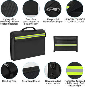Feuerfeste Isolierte Silikon-Glasfaser Wasserdichte Modische Multifunktionale Große Kapazität Geld-Dokumententasche <span class=keywords><strong>Safe</strong></span> Box Geldbörse - Product Image 6