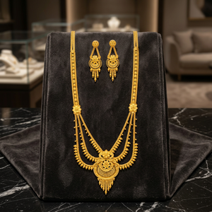 Wholesale 14K 18K 24K Micron Gold Plated Rani Haar <b>Long</b> <b>Necklaces</b> Set Traditional Design Jewelry Set Fashion Jewelry Oro Joyeria - Product Image 4