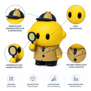 Figurine en vinyle personnalisée Lemon Detective OEM/ODM, jouet de collection Mystery Sleuth, directement de l'usine - Product Image 2