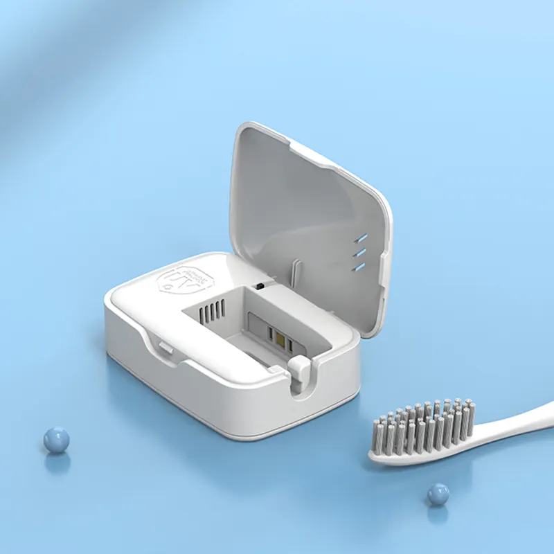 Dimensione di viaggio mini sterilizzazione spazzolino da denti elettrico disinfettante uvc spazzolino da denti sterilizzatore con magnete culla