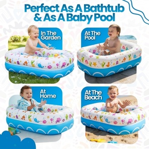 Baignoire gonflable pour bébé en PVC 50*25*19 CM, pliable, sûre, avec siège antidérapant en forme de selle, baignoire de voyage pour tout-petits - Product Image 5