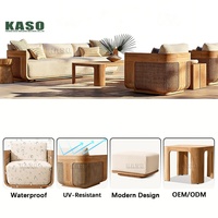 Ensemble de canapés de jardin en teck au design moderne, mobilier d'extérieur pour hôtel, villa, luxe, imperméable, ensemble de canapés en teck pour l'extérieur