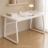 Bureau de travail minimaliste moderne blanc pour petit espace de travail ou chambre