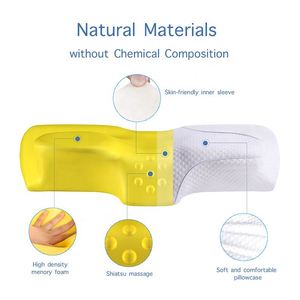 Almohada ortopédica de espuma viscoelástica para dormir de lado/espalda/estómago, soporte para cuello Cervical, funda lavable extraíble ignífuga para - Product Image 4
