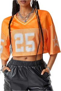 Maillot de football américain personnalisé pour femme, 100 % polyester, en mesh, sublimation, vêtement de sport léger, respirant, col en V, séchage rapide - Product Image 5