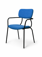 Chaise de salle à manger moderne avec assise en tissu et pieds en métal pour restaurant