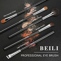 BEILI pinceaux de maquillage pour les yeux de luxe professionnels personnalisés marque privée avec Tube de cuivre fard à paupières sourcil mélange ensemble de pinceaux de maquillage