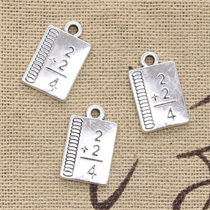 Dijes estudio libro de matemáticas 17x10mm colgantes de Color plata tibetana joyería antigua fabricación DIY artesanía hecha a mano - Product Image 3