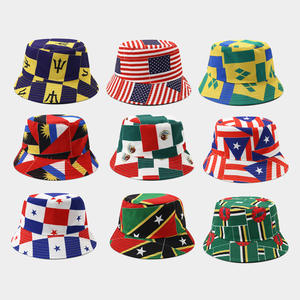 Custom Digital Print Sublimation World Football Cup National Flag Unisex Adult Fans Fisherman Cap Bucket <strong>Hat</strong> - Product Image 1