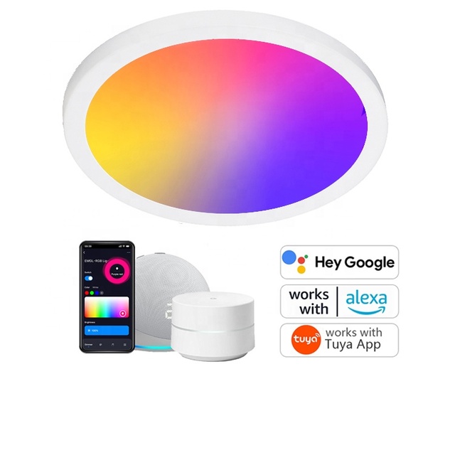 Wosen Factory Modern LED Home Office Living Room Bedroom Dimmable 9w 12w 18w 24w Tuya Smart RGB WiFi Panel Ceiling Light