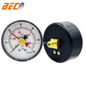 2.5 "जल दबाव परीक्षण गेज 0-60 बार अल्ट्रासोनिक बॉयलर के लिए अधिकतम दबाव मेमोरी डबल सुई दबाव गेज के साथ - Product Image 6