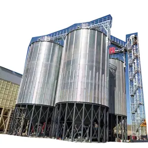 Caixas de silo de aço galvanizado de alta qualidade com funil de grãos de 1500t com secador e outros acessórios