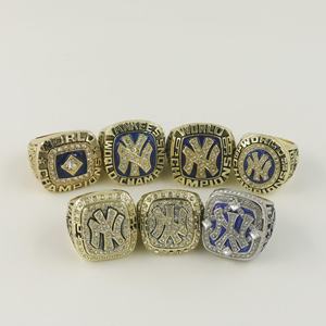 New York Yankees Hoge Kwaliteit Mode Ringen 7 Honkbal Kampioenschap Edelsteen Ringen Per Set Belangrijkste Materiaal Legering - Product Image 1