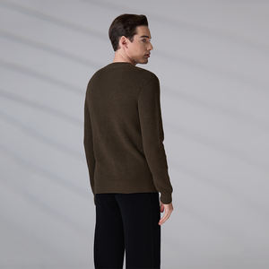 Suéter de Lana Merino Pura para Hombre, Cuello Redondo, Informal, de Invierno, con Logotipo Personalizado, Fabricante de Prendas de Punto - Product Image 6