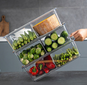 Conteneur de stockage des aliments, chambre de cuisine, réfrigérateur multifonction, gain de place, bacs de rangement avec plaque filtre - Product Image 2