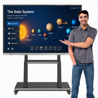 Tableau blanc intelligent 4K 85 98 110 pouces UHD, tableau interactif multi-touch, double système, projection sans fil, tableau blanc intégré