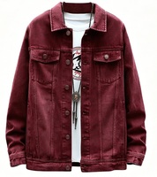 Veste en jean décontractée tendance pour hommes pour le printemps et l'automne style délavé avec vestes en jean
