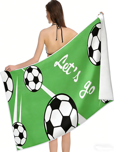 Nouvelle <span class=keywords><strong>serviette</strong></span> de plage 2026 sur le thème du football, en microfibre ultra-fine, séchage rapide, légère, rayée, de luxe, pour adultes - Product Image 6