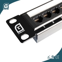 Gcabling 1U 2U Keystone sans outil Cat 6 5e Panneau de brassage réseau mural 24 ports Cat5e Cat6 UTP Ethernet LAN Cat6a