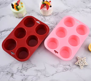 Household Reusable <b>Cake</b> <b>Tool</b> Silicone BPA Free Eco-friendly 6-Cavity 3D Cupcake Muffin Mold Oven Dishwasher Safe - Product Image 4