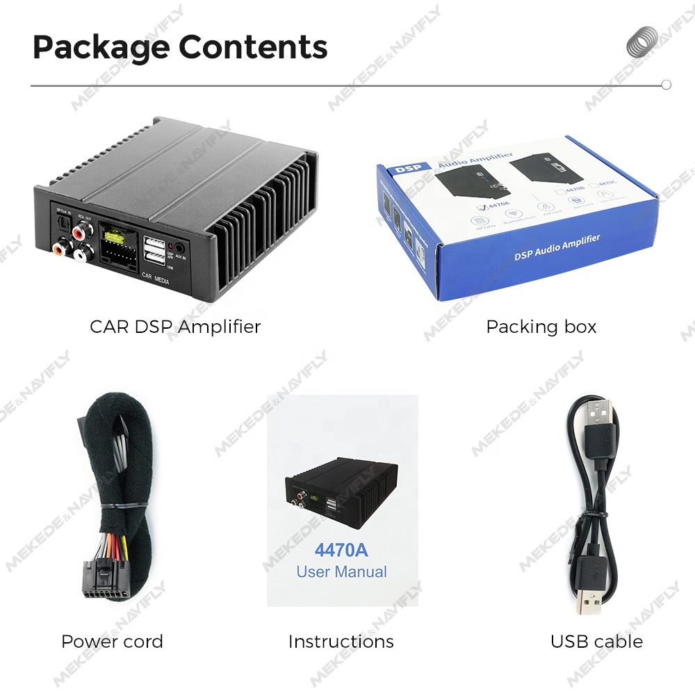 Navifly 4470A 4*80W DSP Power Amplifier for 12V Cars - USB, RCA